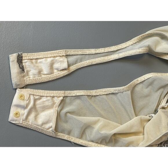 Free People Tan Brown Sleeveless Open Side Sheer Tie Accent Bodysuit Size M - Picture 11 of 11